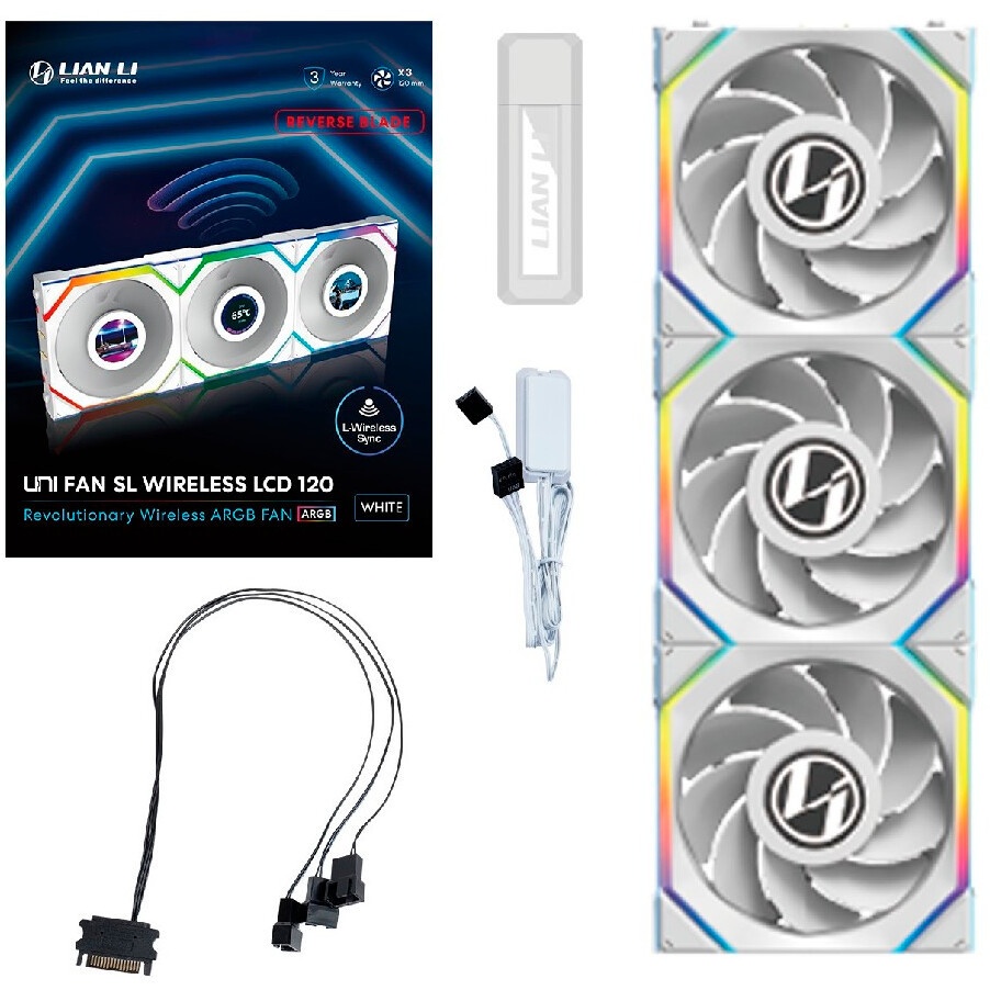 Корпусный вентилятор LIAN LI UNI FAN TL LCD (3pcs) G99.12TLLCD3B.00 черный 120мм 1900rpm 27db 7-pin