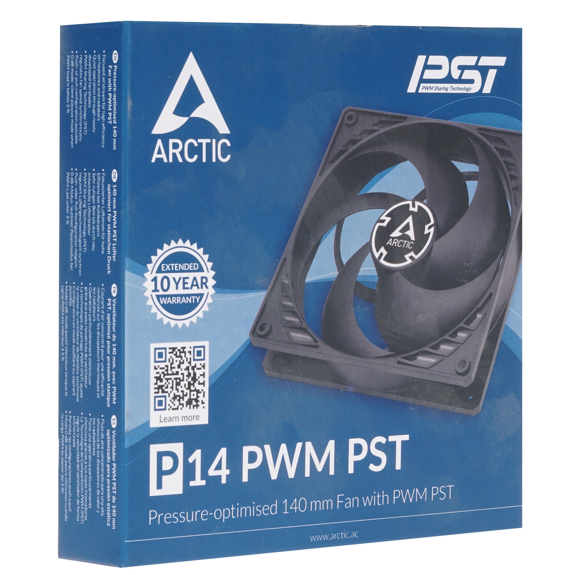 Вентилятор для корпуса Arctic P14 PWM PST черный, 140 мм, 1700 об/мин, 22.5 дБ, 4 pin