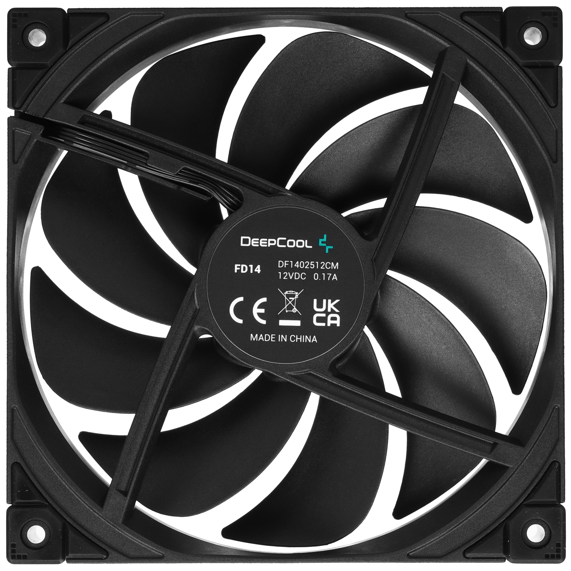 Вентилятор для корпуса DEEPCOOL FD14 черный, 140 мм, 1650 об/мин, 25.6 дБ, 4 pin