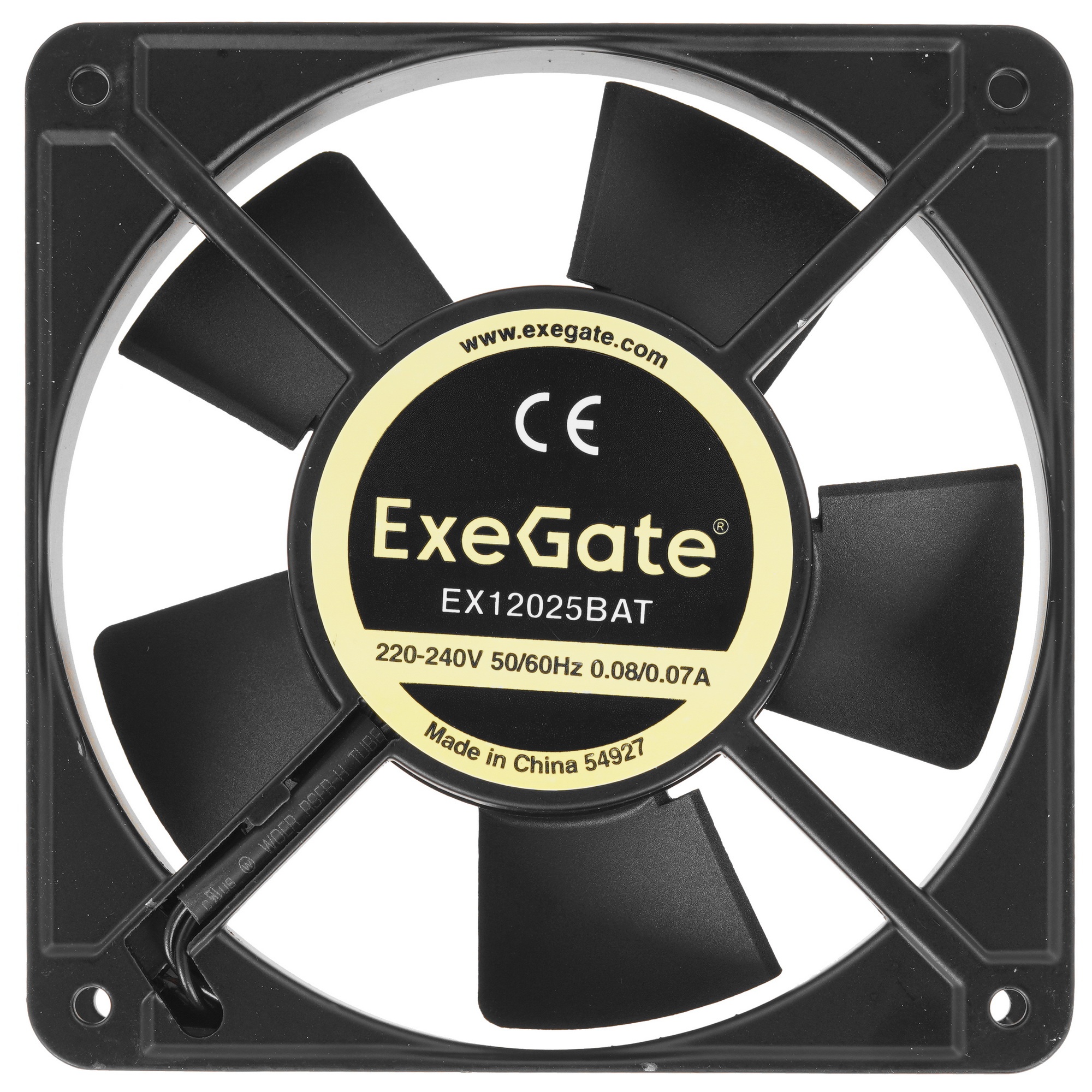 Вентилятор для корпуса ExeGate EX12025BAT черный, 120 мм, 2200 об/мин, 32 дБ