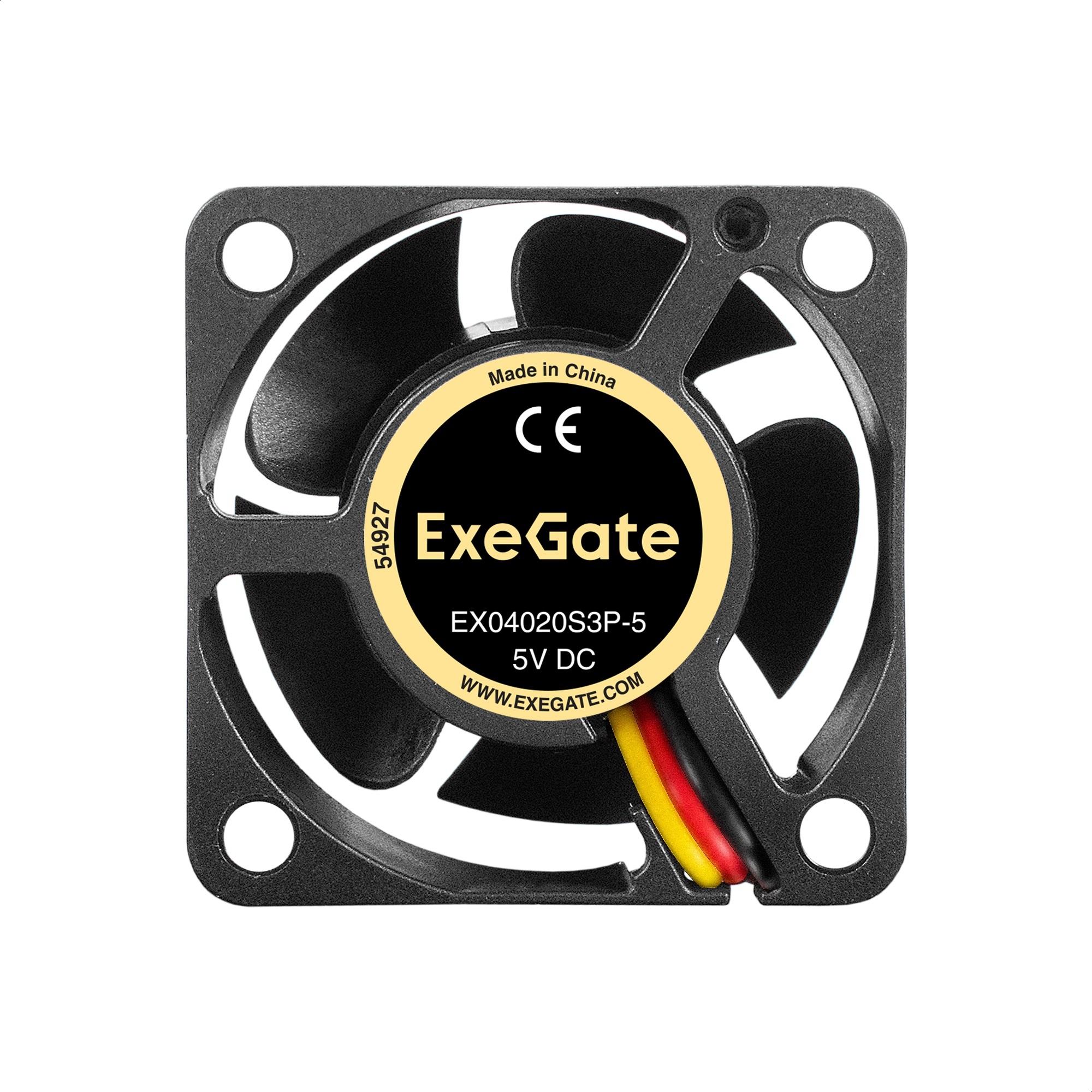 Вентилятор для корпуса ExeGate EX04020S2P-5 черный, 40 мм, 5000 об/мин, 22 дБ, 3 pin