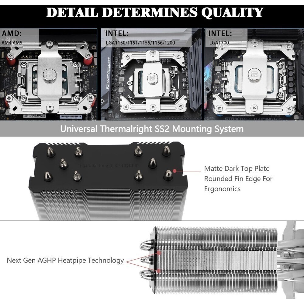 Устройство охлаждения(кулер) Thermalright Assassin Spirit 120 Plus V2 Soc-AM5/AM4/1200/1700/1851 4-p