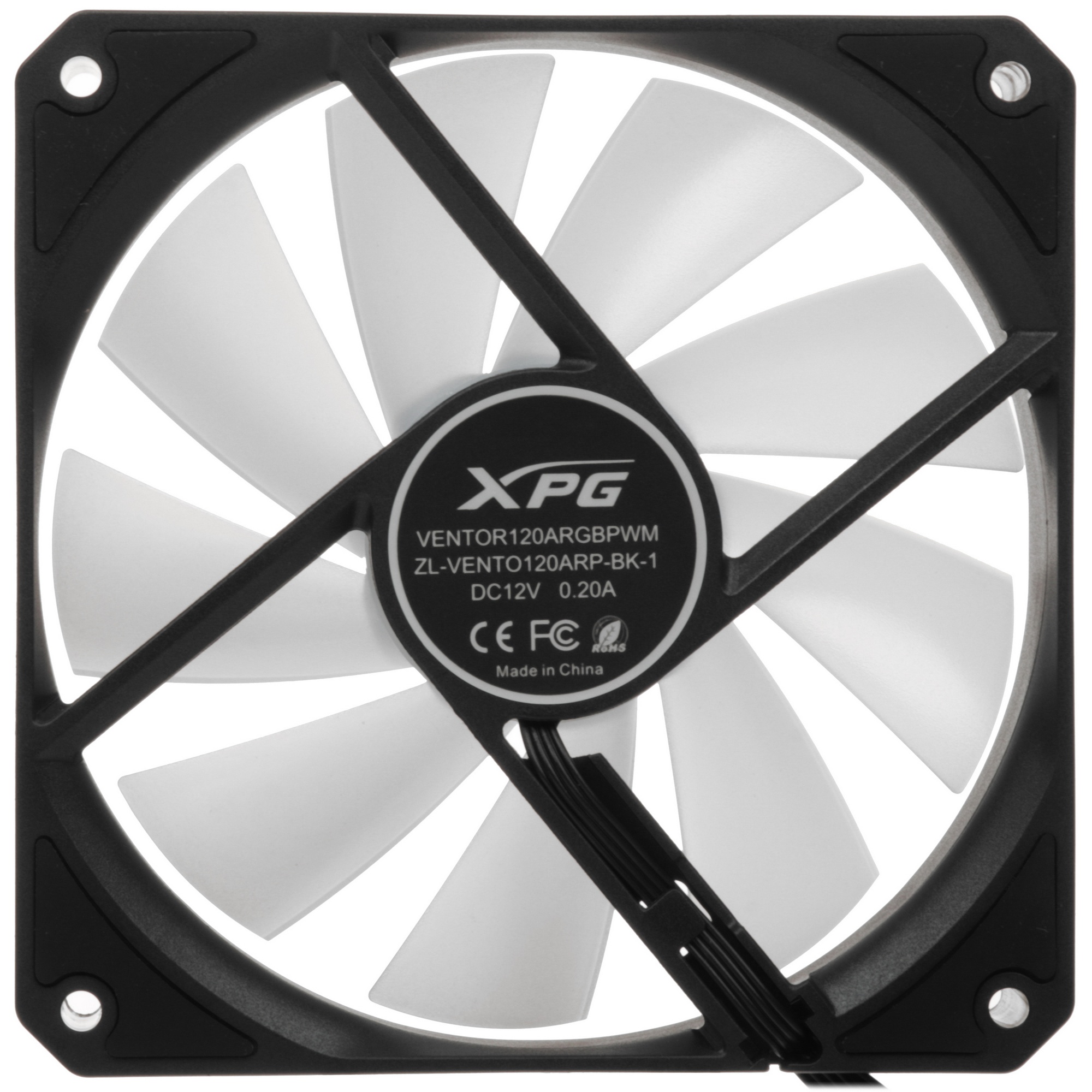 Вентилятор для корпуса ADATA XPG VENTO R 120 ARGB PWM черный, 120 мм, 1600 об/мин, 32 дБ, 4 pin