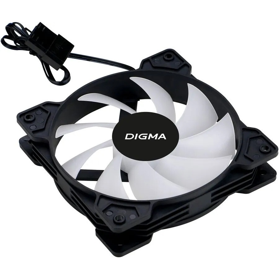 Вентилятор для корпуса Digma DFAN-FRGB2 черный, 120 мм, 1200 об/мин, 23 дБ, 4 pin