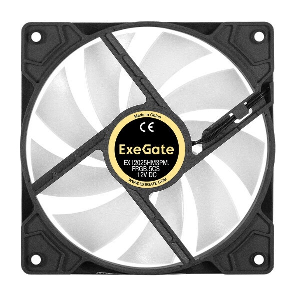 Вентилятор для корпуса Digma DFAN-FRGB2 черный, 120 мм, 1200 об/мин, 23 дБ, 4 pin