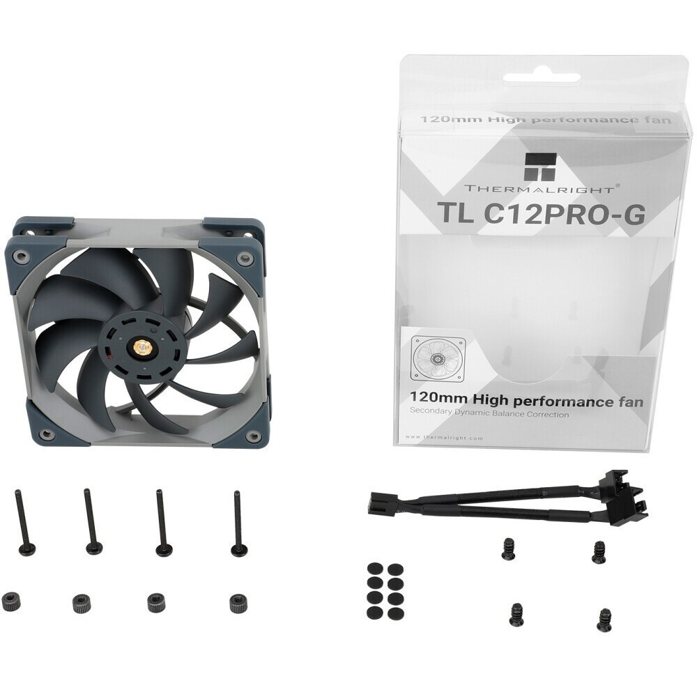 Вентилятор для корпуса Thermalright TL-D12B черный, 120 мм, 1500 об/мин, 25.2 дБ, 4 pin
