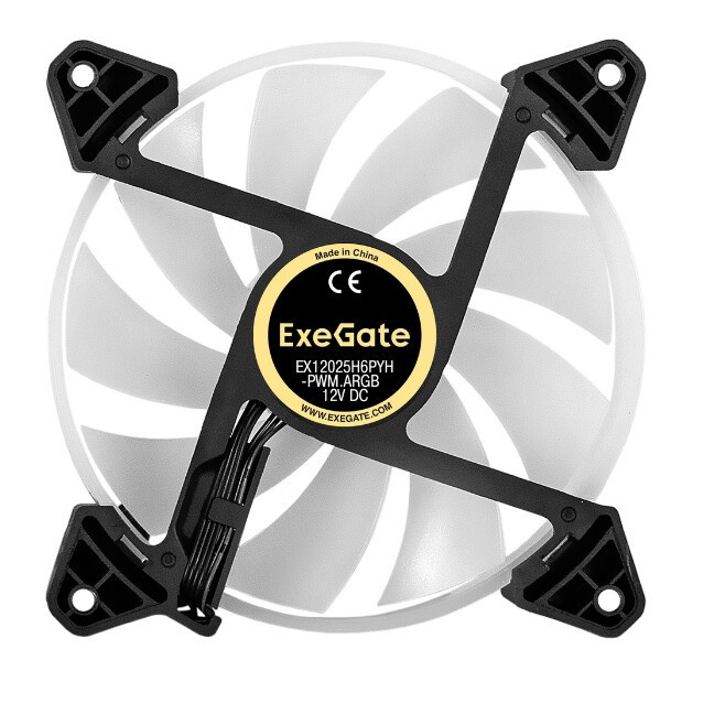 Вентилятор для корпуса ExeGate EX12025H6PSR-PWM.ARGB черный, 120 мм, 1200 об/мин, 33 дБ, 6 pin