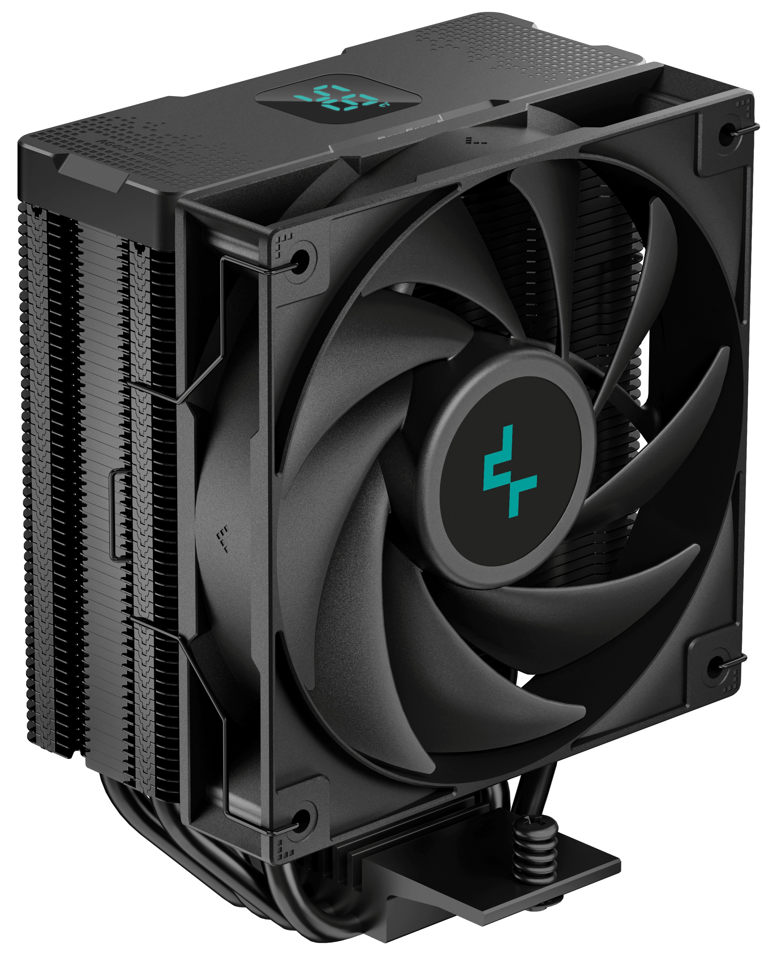 Кулер для процессора DEEPCOOL AG400 DIGITAL BK черный, 120 мм, алюминий/медь, 2100 об/мин, 31.6 дБ,