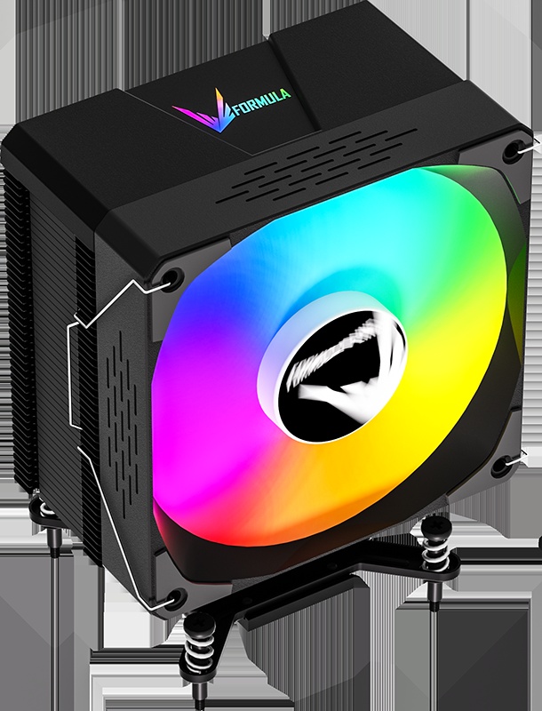 Кулер Aerocool / Formula Ice Burg EX ARPW 6P ARGB черный 120мм алюминий+медь 1600rpm 34db 4-pin 220W