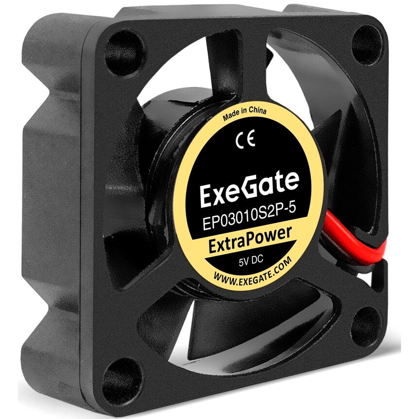 Вентилятор для корпуса ExeGate EX03010S2P-5 черный, 30 мм, 9000 об/мин, 25 дБ, 3 pin