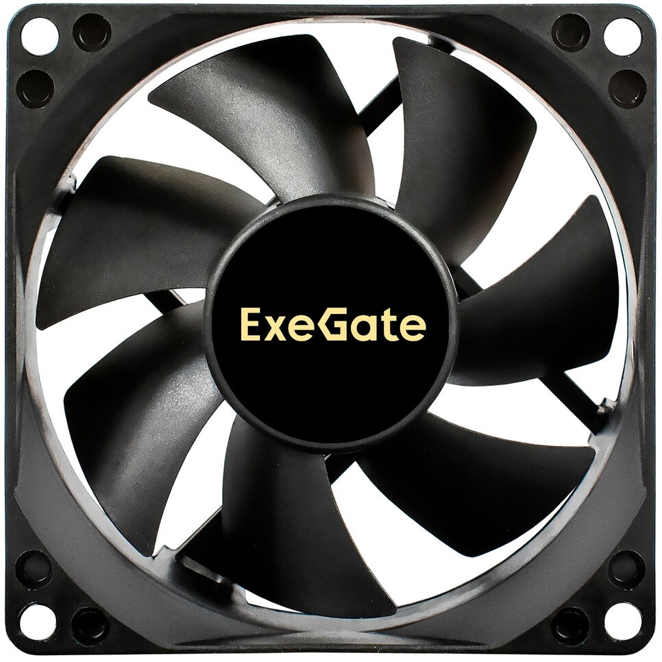 Вентилятор для корпуса ExeGate ExtraSilent ES08025S3P черный, 80 мм, 2100 об/мин, 21 дБ, 3 pin