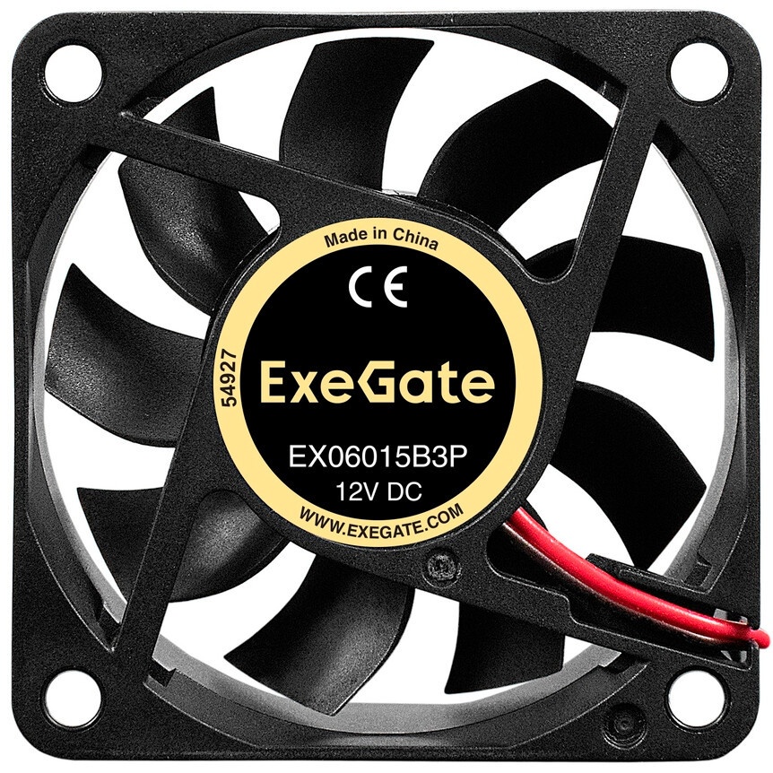 Вентилятор для корпуса ExeGate EX06015B3P черный, 60 мм, 3500 об/мин, 24 дБ, 3 pin
