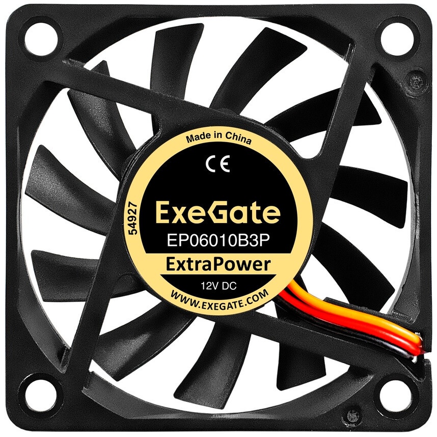 Вентилятор для корпуса ExeGate EX06015B3P черный, 60 мм, 3500 об/мин, 24 дБ, 3 pin