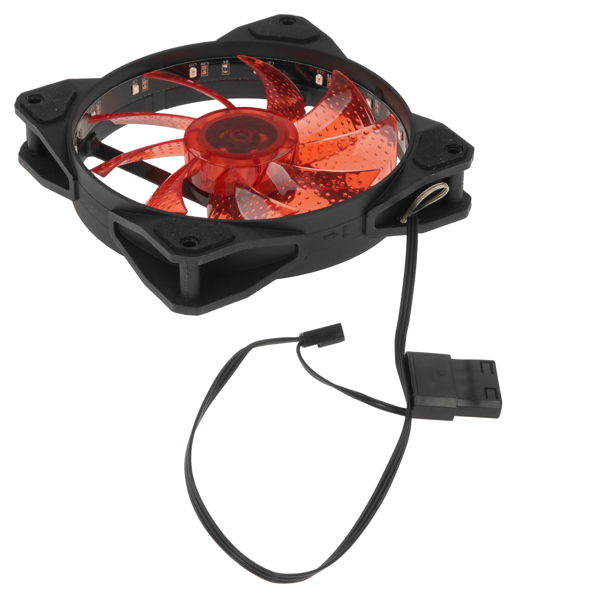 Вентилятор для корпуса Digma DFAN-LED-RED черный, 120 мм, 1200 об/мин, 23 дБ, 4 pin