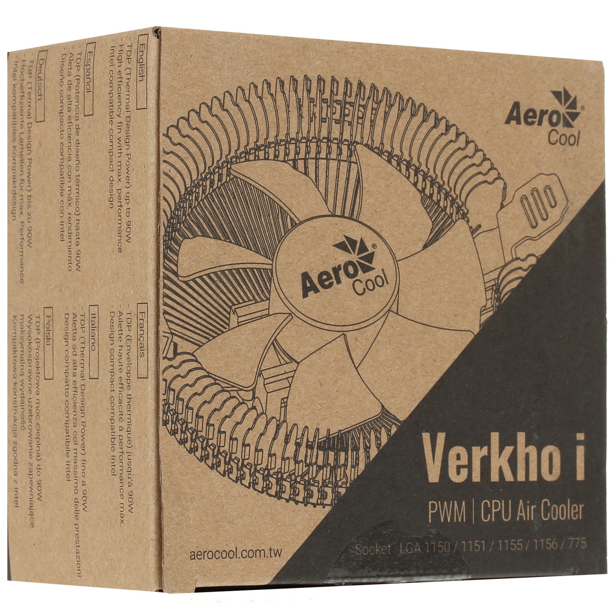 Кулер для процессора AeroCool / Formula Verkho I серебристый, 80 мм, алюминий, 2500 об/мин, 29.7 дБ,