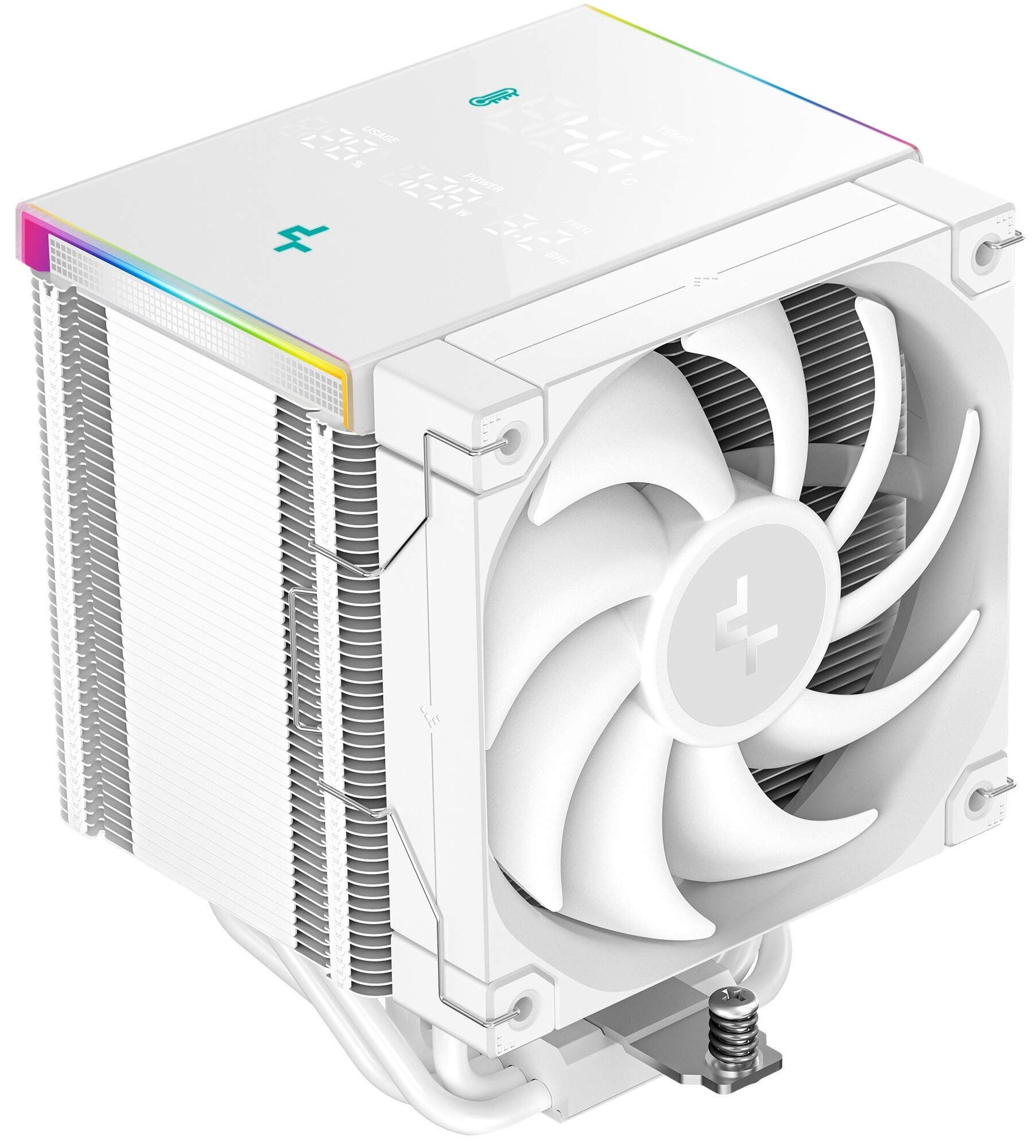 Кулер для процессора DEEPCOOL AK500 DIGITAL PRO WH белый 120 мм, алюминий/медь, 1750 об/мин, 25 дБ,