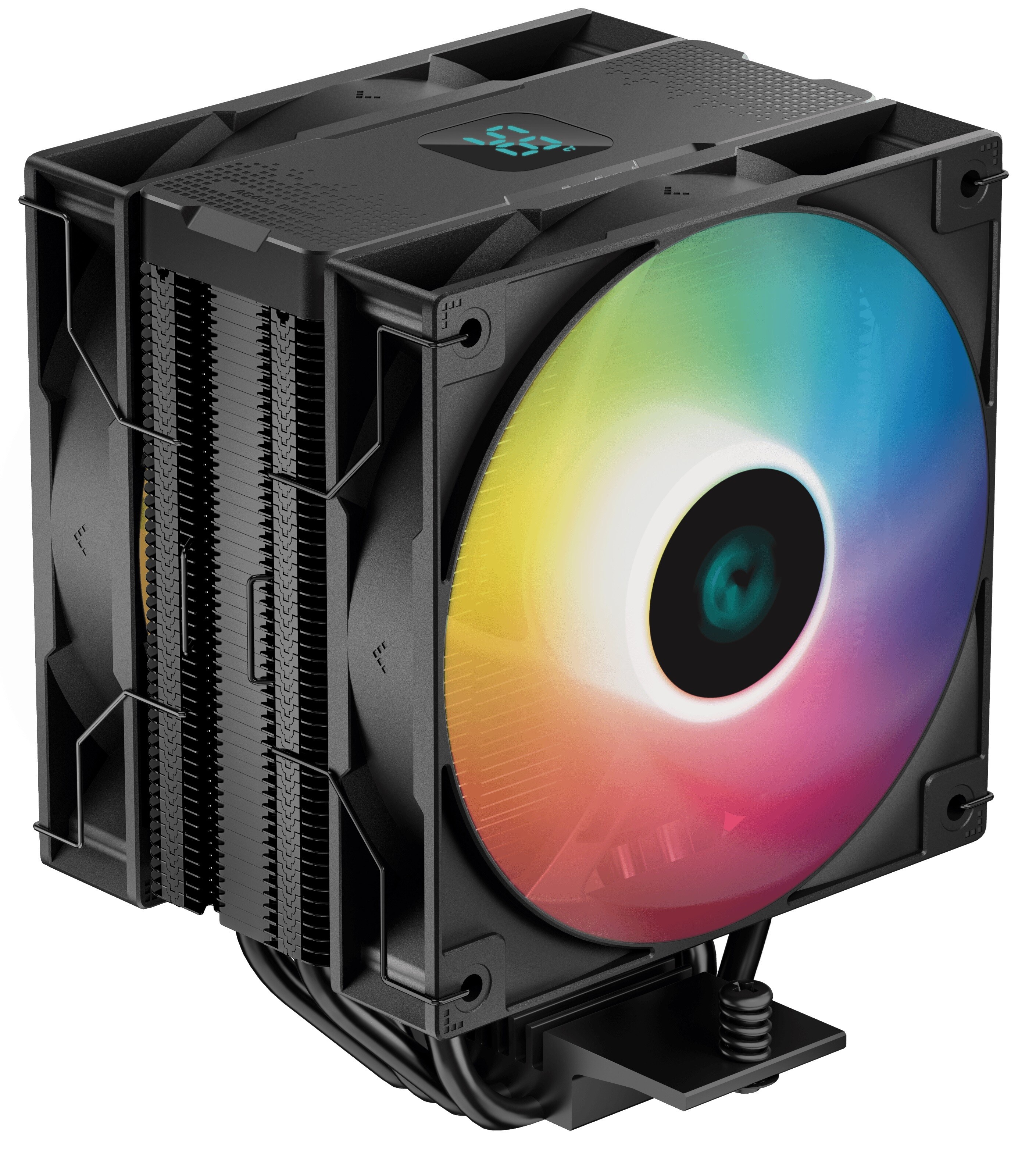 Кулер для процессора DEEPCOOL AG400 DIGITAL PLUS черный, 120 мм, алюминий/медь, 2100 об/мин, 31.6 дБ