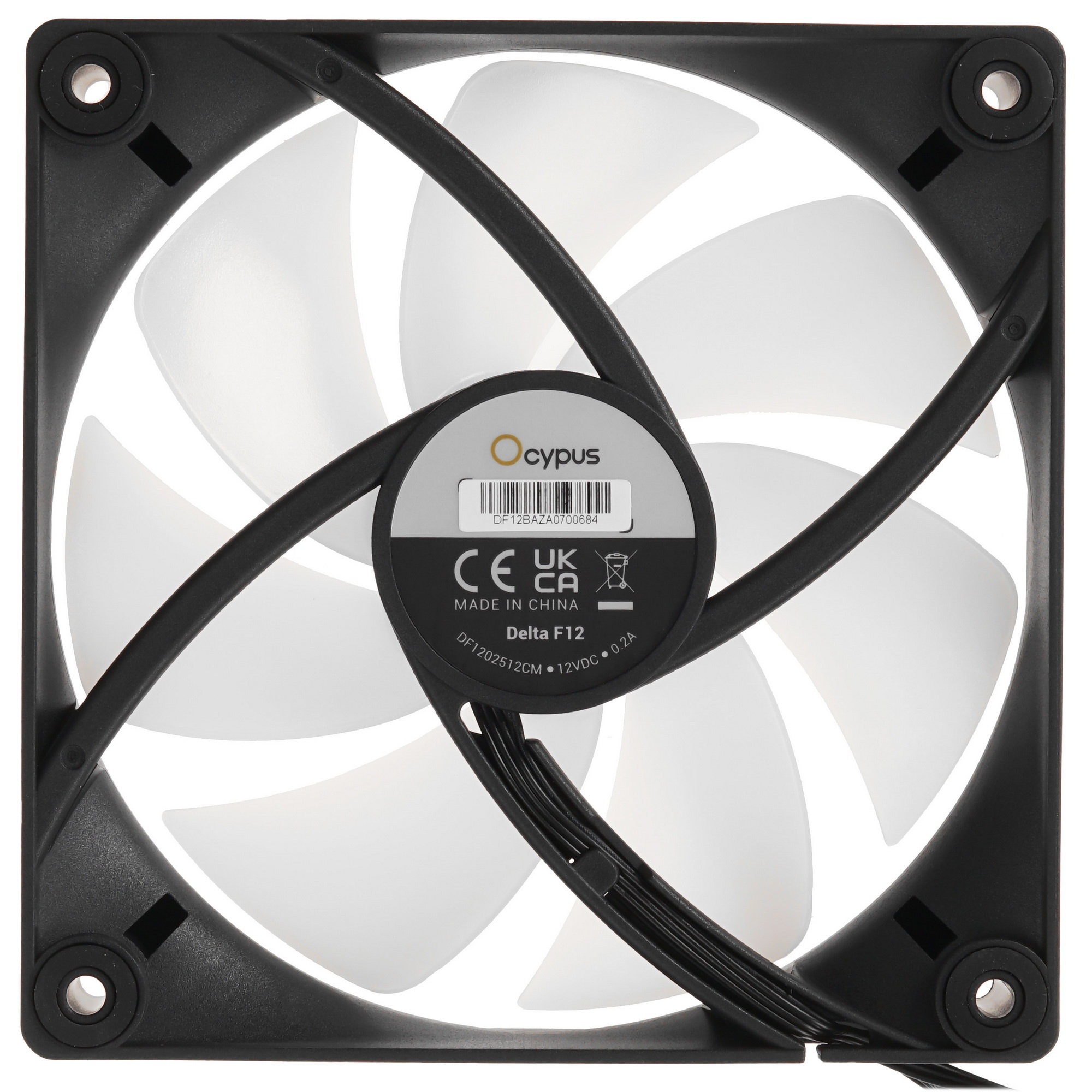 Вентилятор для корпуса Ocypus Delta F12 BK ARGB черный 120мм 2000rpm 4-pin