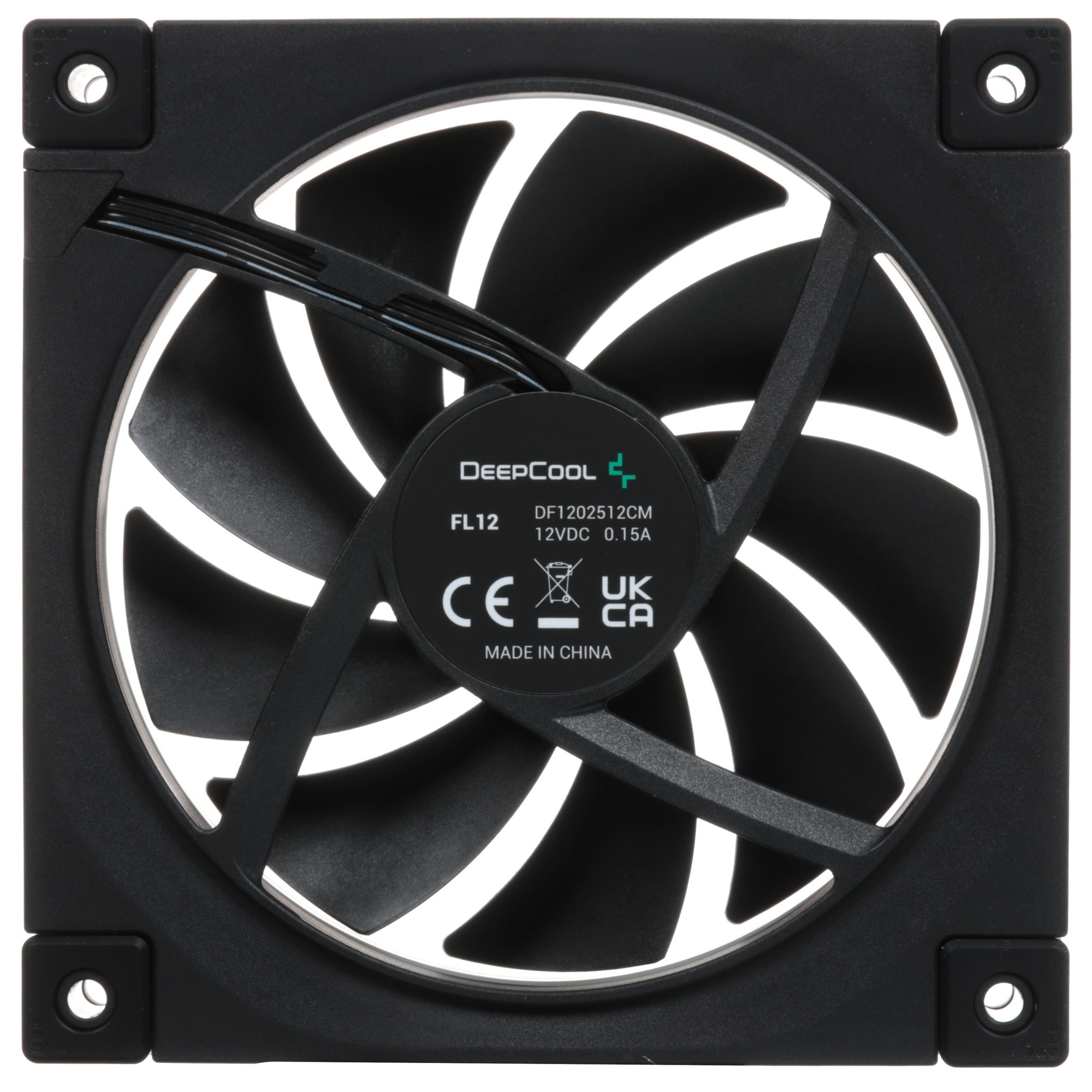 Вентилятор для корпуса DEEPCOOL FL12 черный, 120 мм, 2150 об/мин, 32 дБ, 4 pin