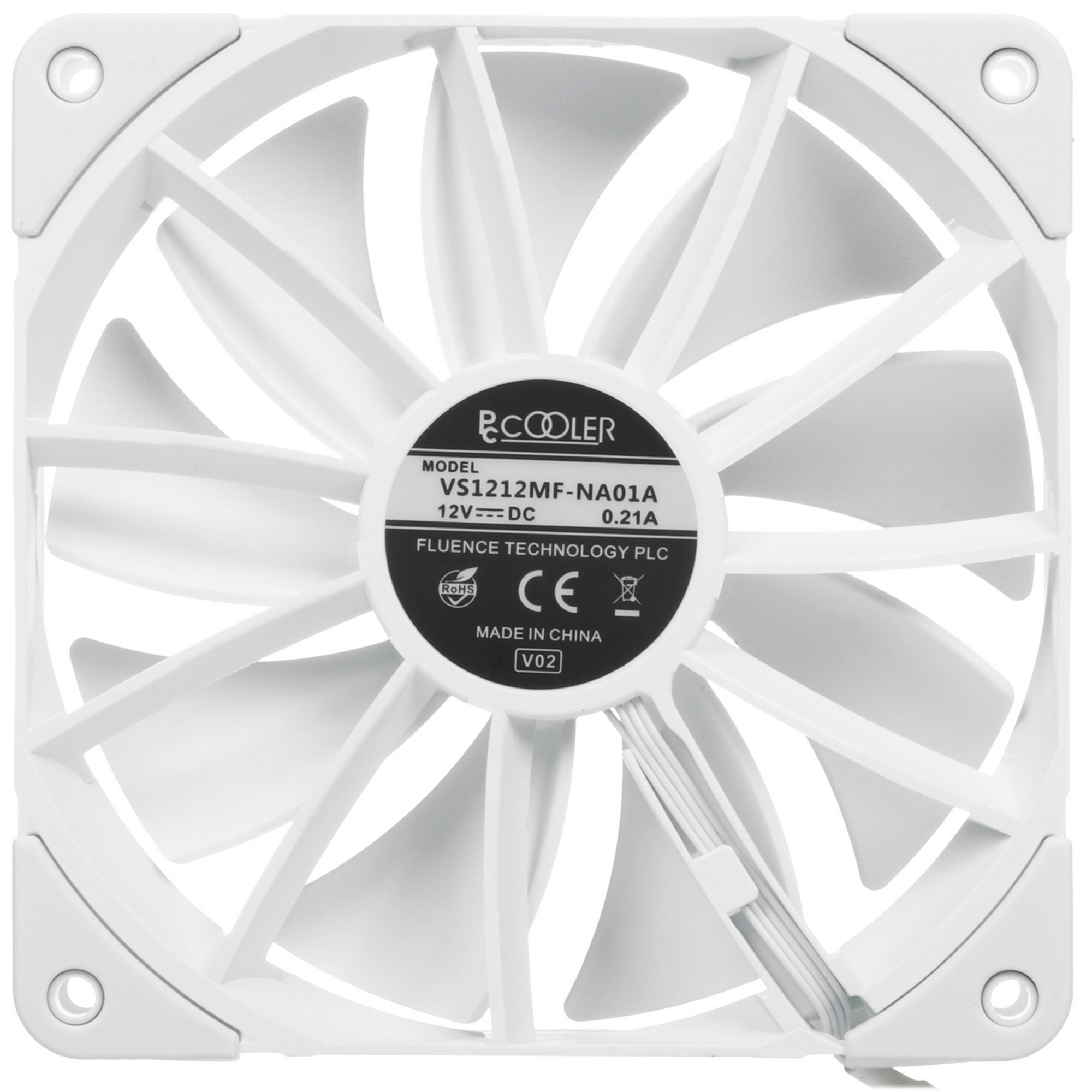 Вентилятор для корпуса PCCooler P120 PRO белый, 120 мм, 1850 об/мин, 33.8 дБ, 4 pin