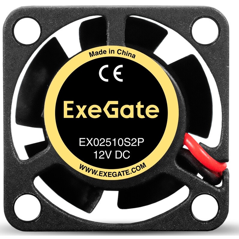 Вентилятор для корпуса ExeGate EX02510S3P черный, 25 мм, 10000 об/мин, 22 дБ, 3 pin