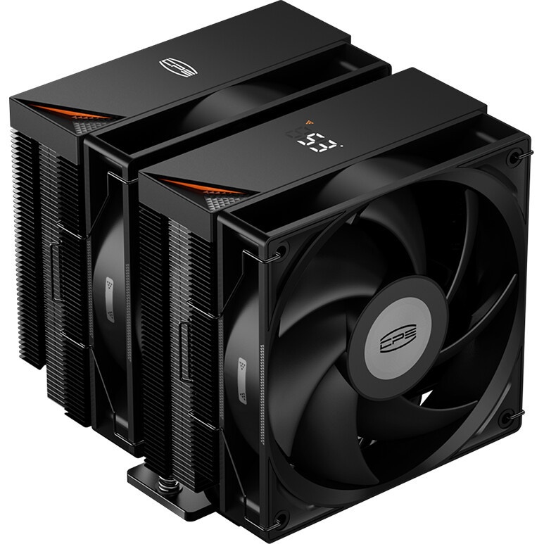 Кулер для процессора/ PCCooler RT620 Digital BK (250W, 4-pin PWM, LED temp., 157mm, , 6x6mm, 2x120mm