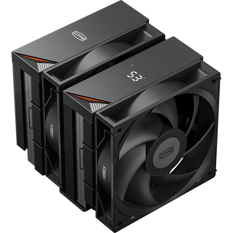Кулер для процессора/ PCCooler RT620 Digital BK (250W, 4-pin PWM, LED temp., 157mm, , 6x6mm, 2x120mm