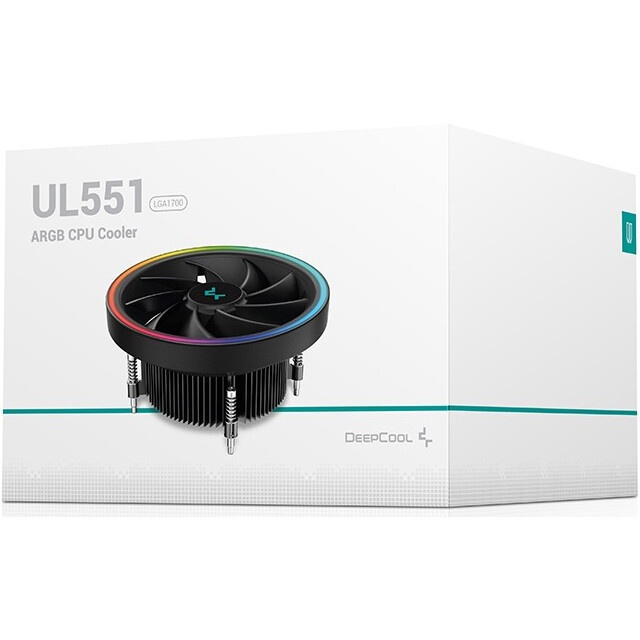 Кулер для процессора DEEPCOOL UL551 черный, 136 мм, алюминий, 1800 об/мин, 26.8 дБ, 4 pin, 95 Вт, 71