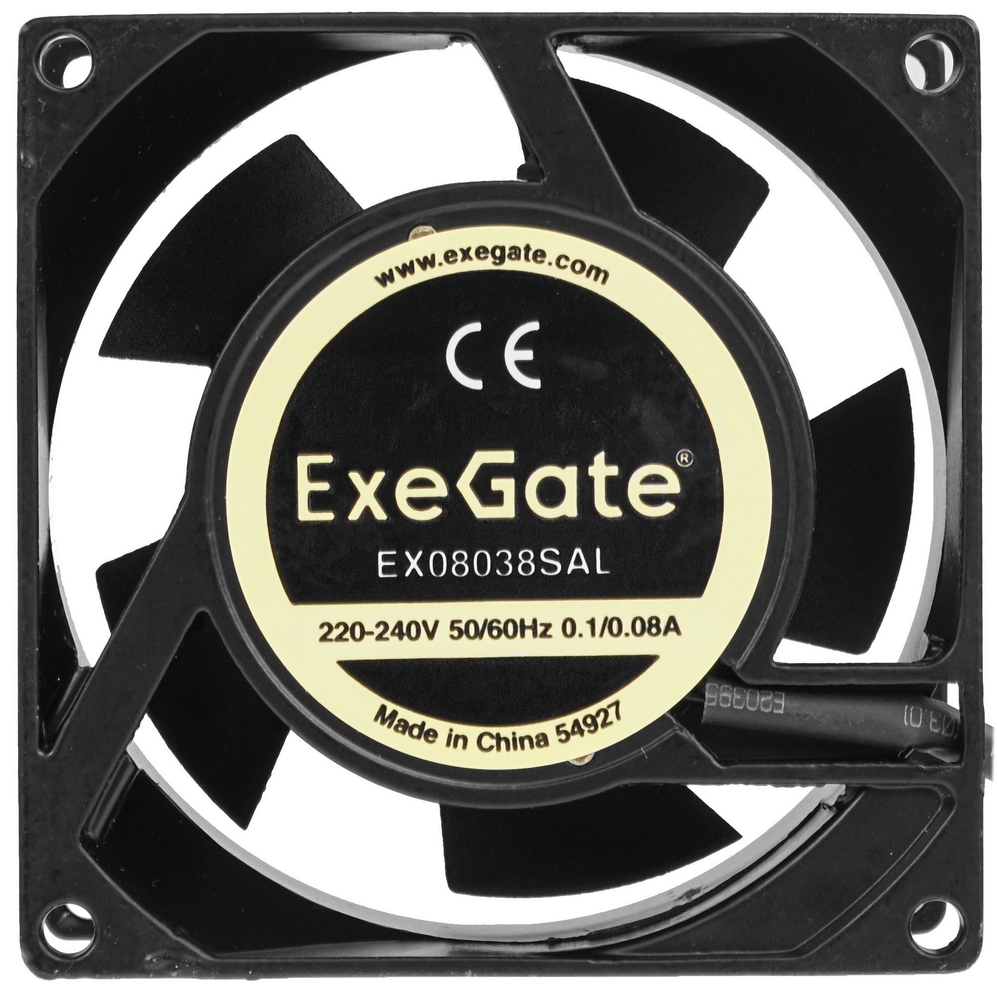Вентилятор для корпуса ExeGate EX08038SAL черный, 80 мм, 2500 об/мин, 34 дБ