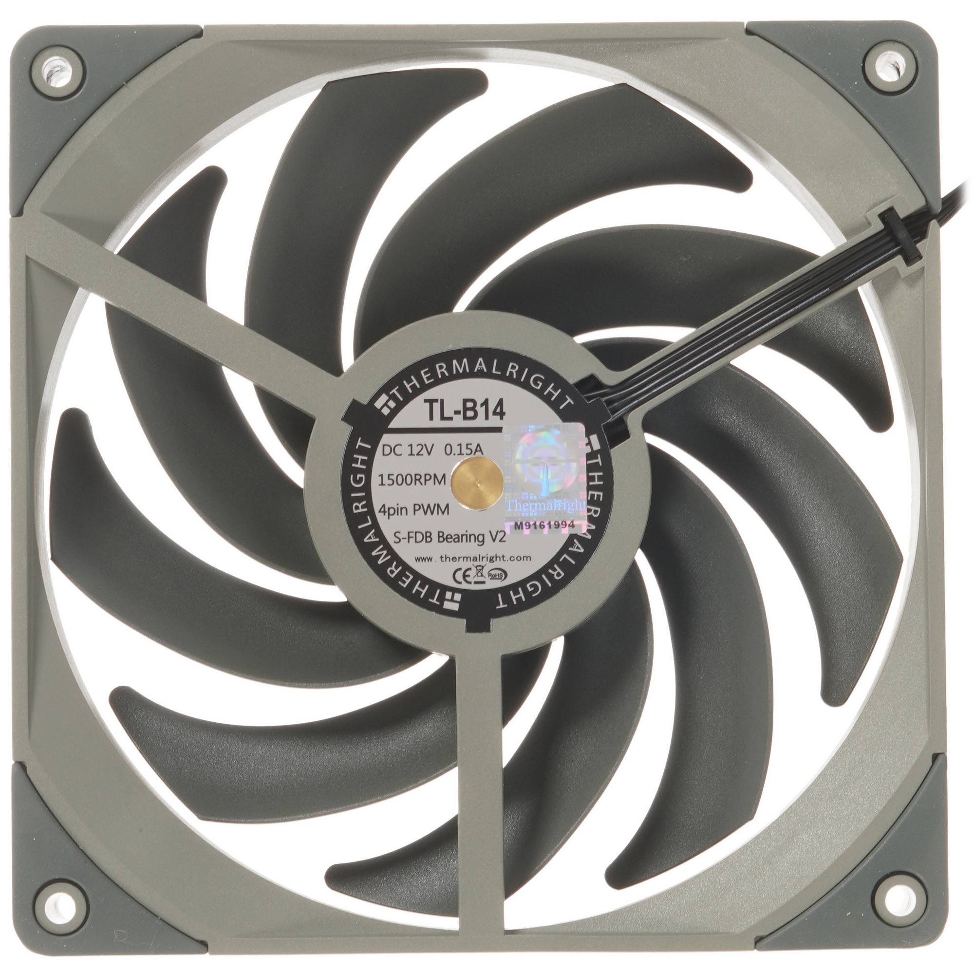 Вентилятор Thermalright TL-B14 140x140x25mm черный 4-pin 27.6dB 245gr Ret