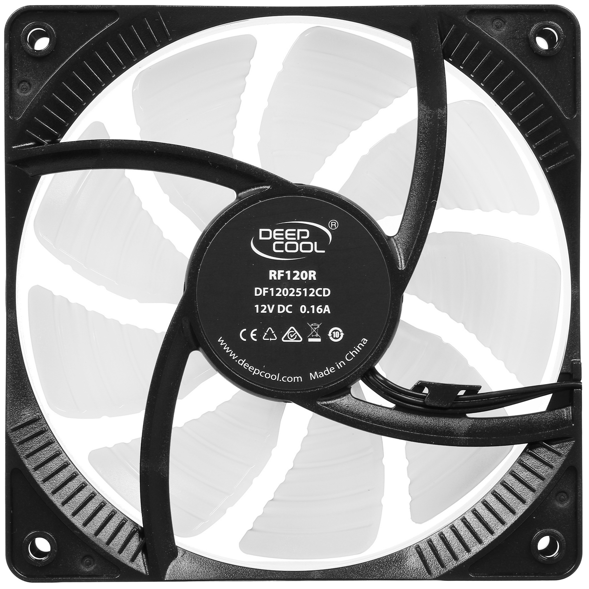 Вентилятор для корпуса DEEPCOOL RF120R черный, 120 мм, 1300 об/мин, 21.9 дБ, 3 pin