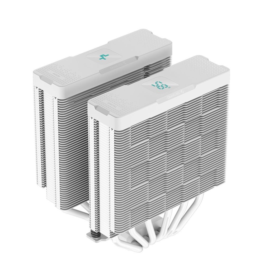 Кулер для процессора DEEPCOOL AG620 DIGITAL WH ARGB белый, 120 мм, алюминий/медь, 1950 об/мин, 29.4