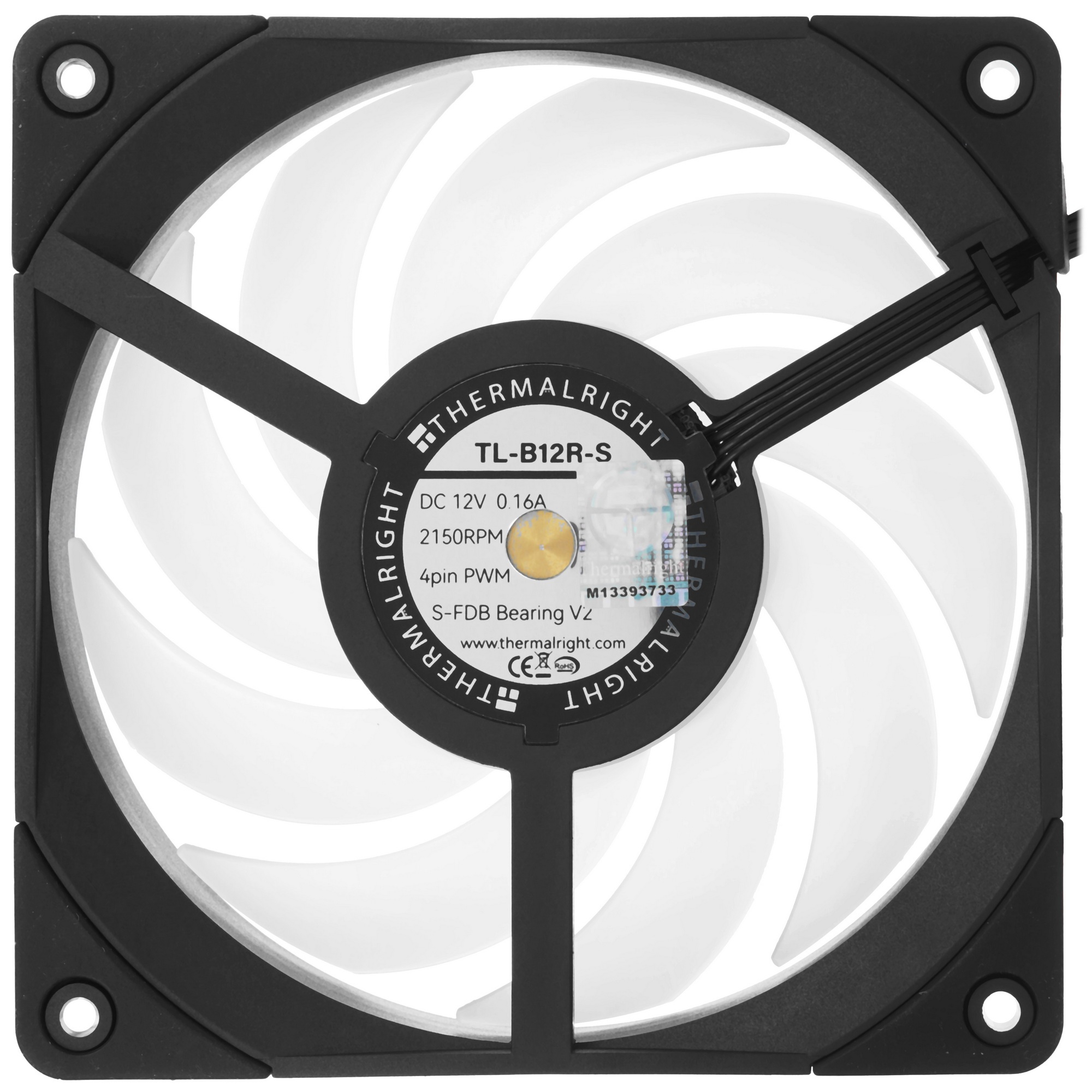 Вентилятор Thermalright TL-B12R-S ARGB черный 4-pin 28.1dB 205gr Ret