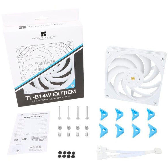 Вентилятор для корпуса Thermalright TL-B14W EXTREM белый, 140 мм, 2000 об/мин, 31.4 дБ, 4 pin