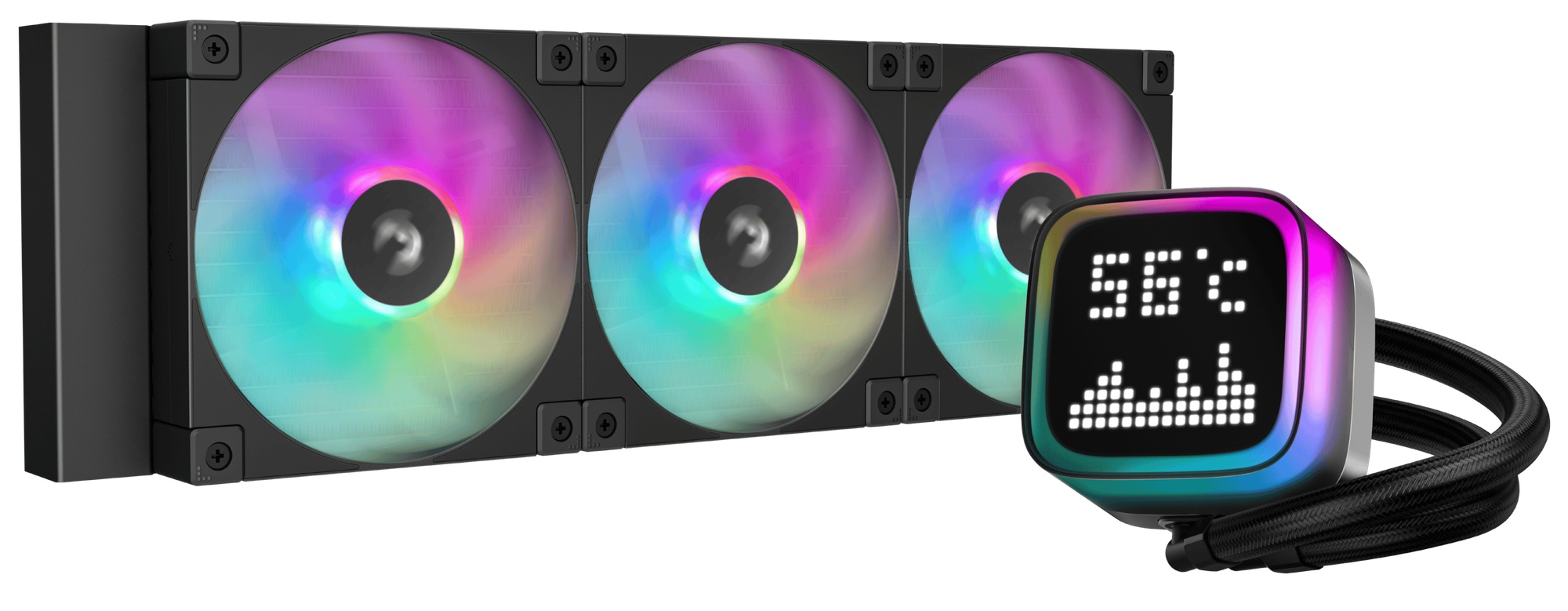 Система жидкостного охлаждения DEEPCOOL LP360 черный, 120 мм, алюминий, 2400 об/мин, 38.71 дБ, 3 pin