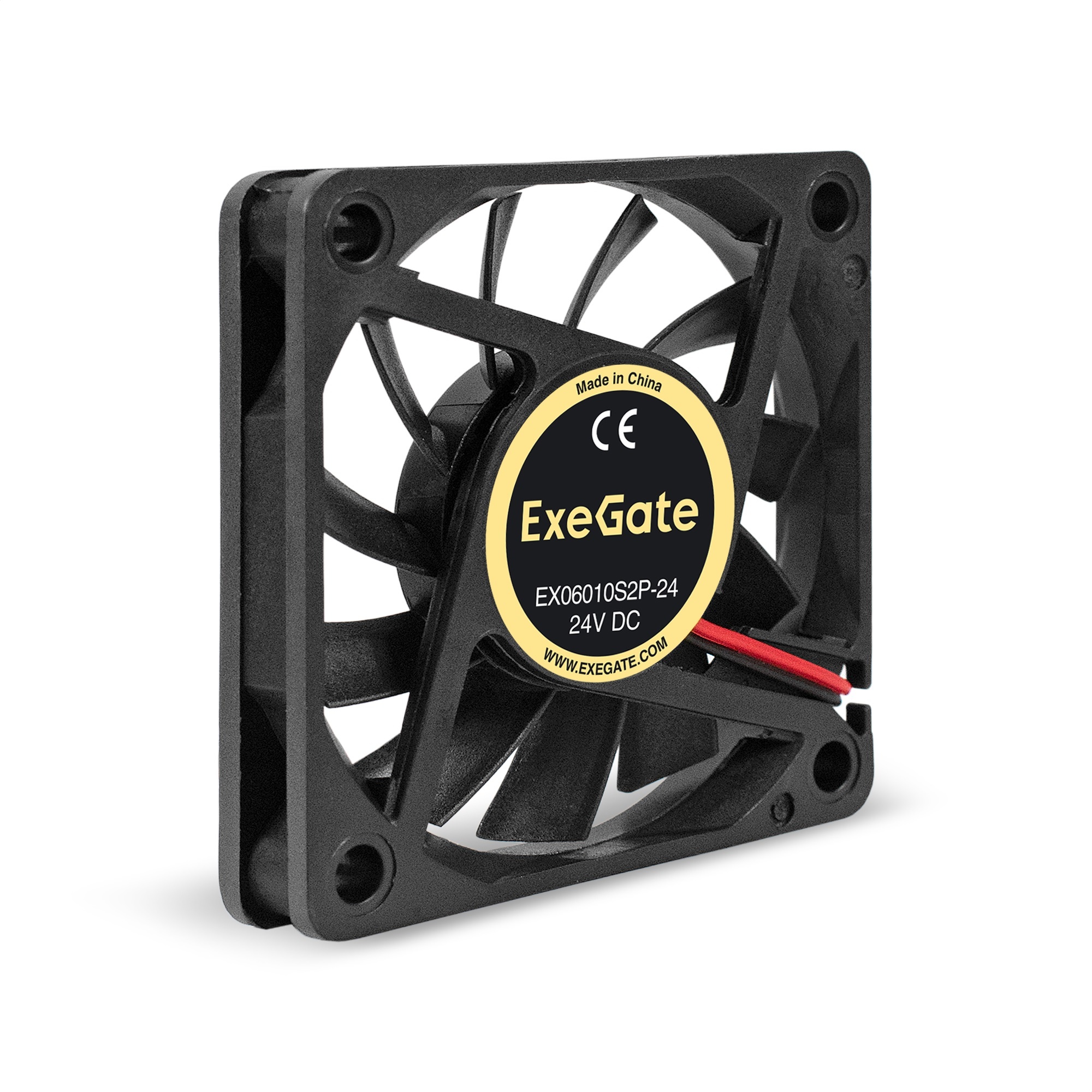 Вентилятор для корпуса ExeGate EX06010S2P-24 черный, 60 мм, 3000 об/мин, 24.1 дБ, 2 pin