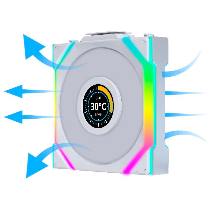 Вентилятор для корпуса Lian Li Uni Fan TL 120 LCD Reverse ARGB черный, 120 мм, 1900 об/мин, 31 дБ, 7