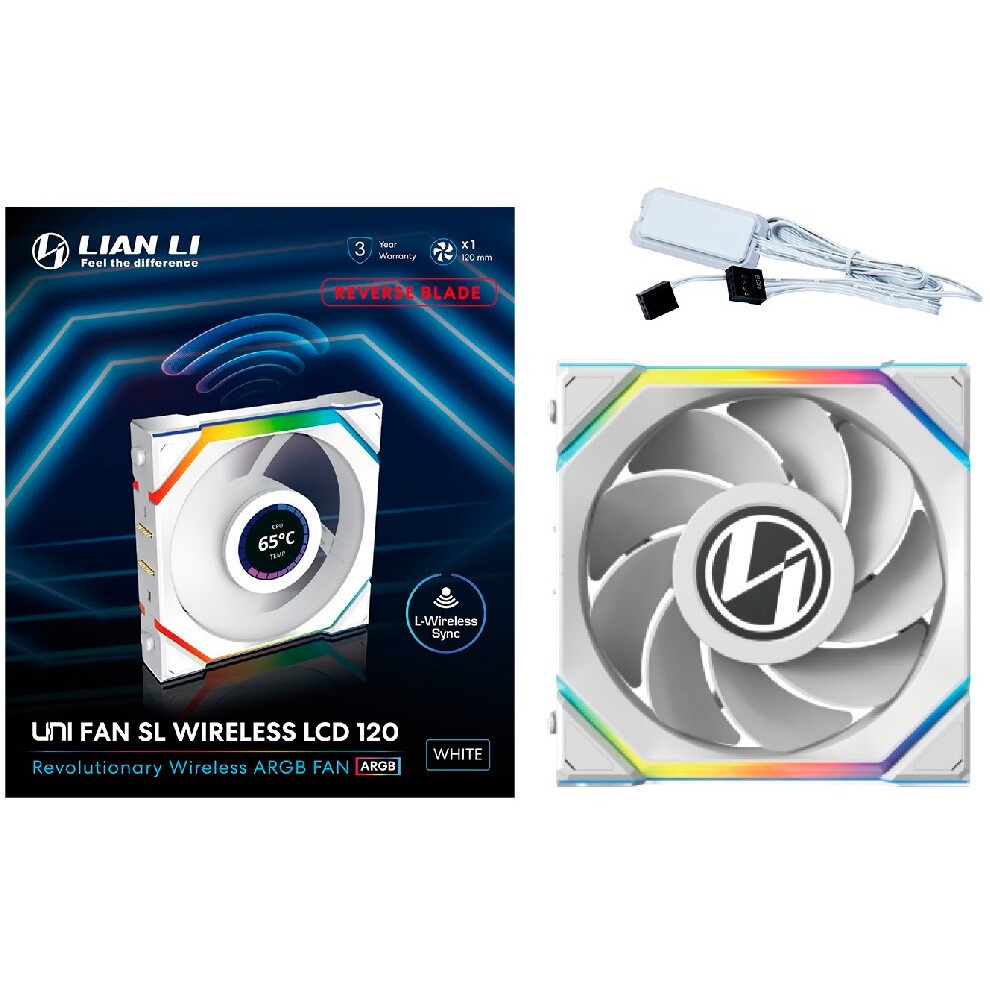 Вентилятор для корпуса Lian Li Uni Fan TL 120 LCD Reverse ARGB черный, 120 мм, 1900 об/мин, 31 дБ, 7