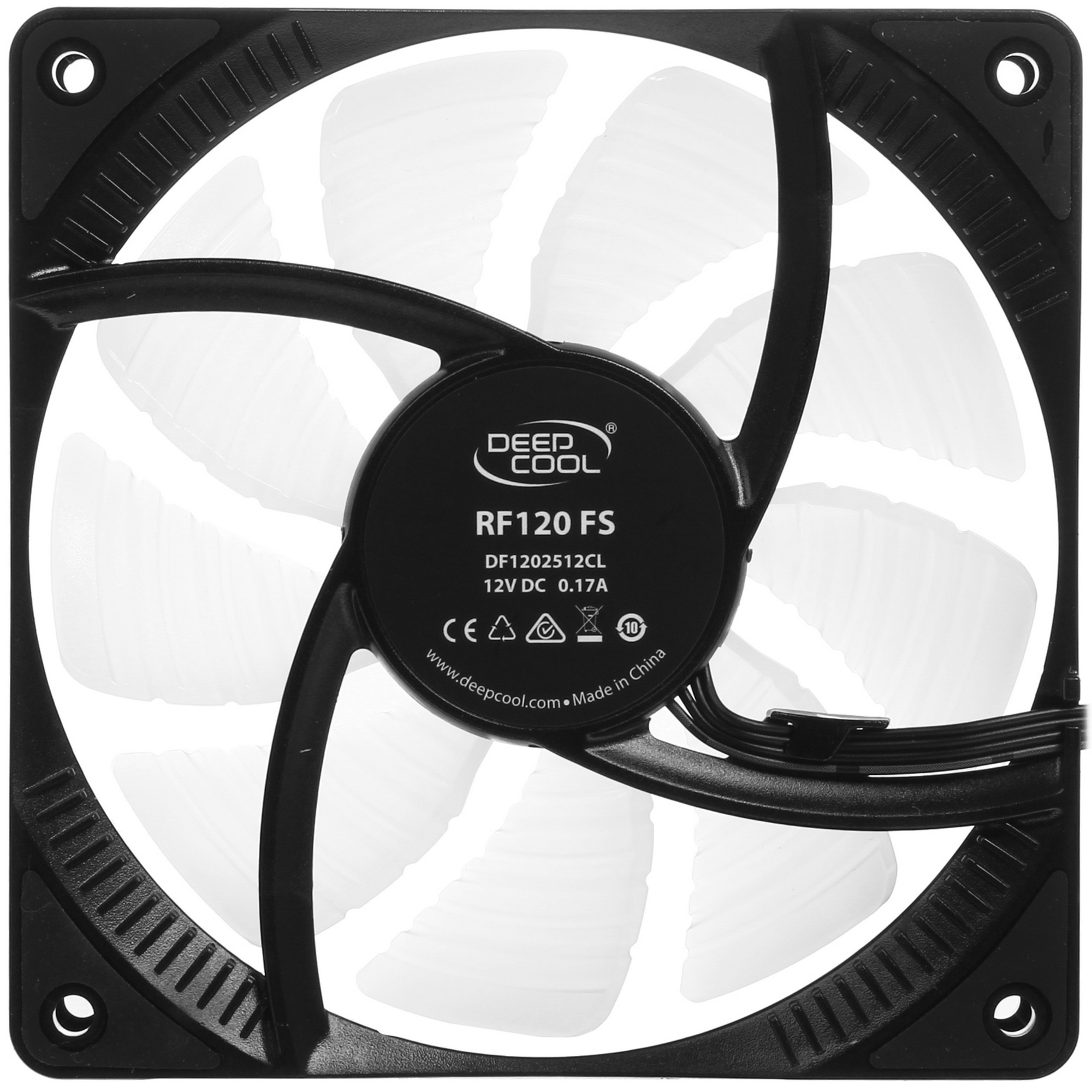 Вентилятор для корпуса DEEPCOOL RF120 FS черный, 120 мм, 1500 об/мин, 27 дБ, 4 pin
