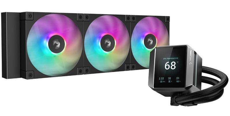 Система жидкостного охлаждения DEEPCOOL MYSTIQUE 360 ARGB черный, 120 мм, алюминий/медь, 2150 об/мин