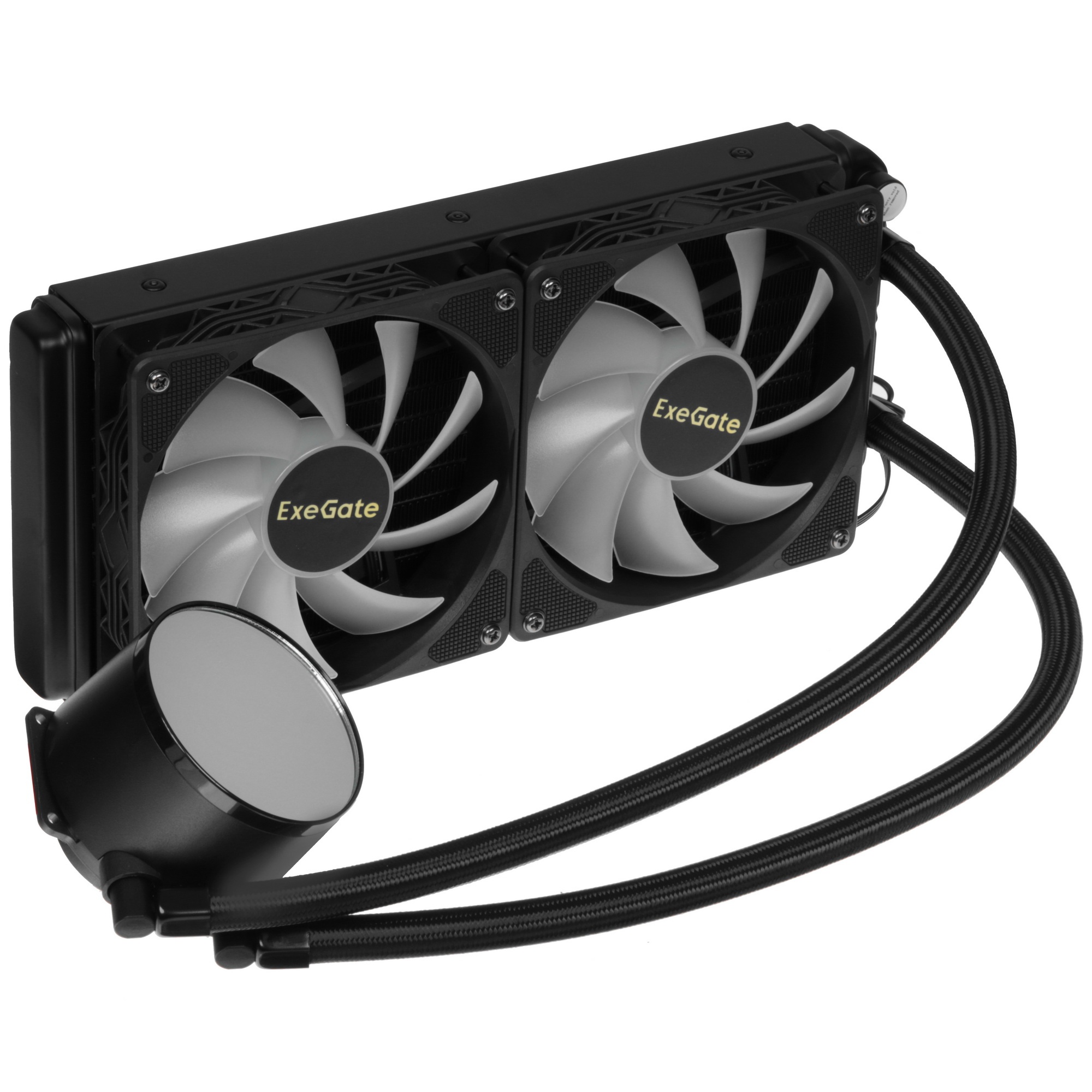 Комплект водяного охлаждения ExeGate BlackWater-240V2.PWM.RGB EX293457RUS черный 120мм алюминий+медь