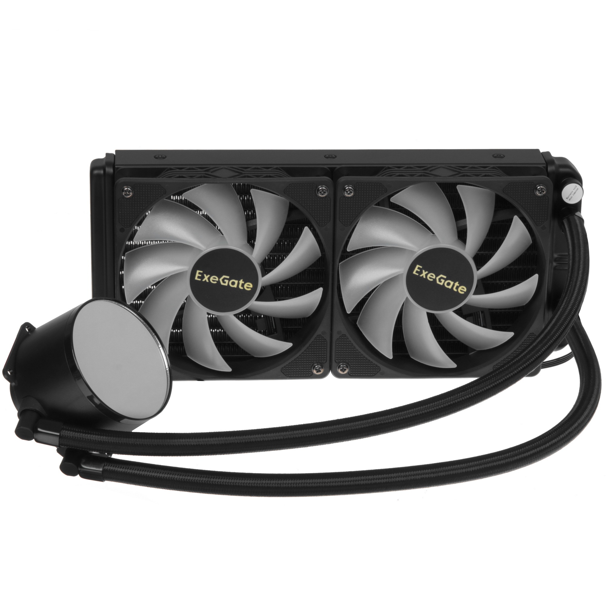 Комплект водяного охлаждения ExeGate BlackWater-240V2.PWM.RGB EX293457RUS черный 120мм алюминий+медь