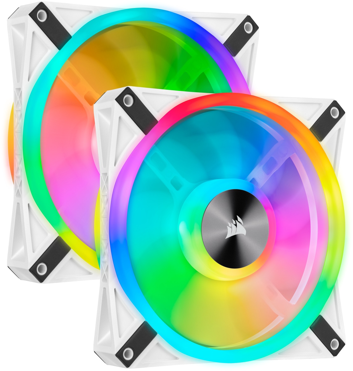 Комплект вентиляторов Corsair iCUE QL140 RGB [CO-9050106-WW] 140mm PWM White Fan — Dual Fan Kit with