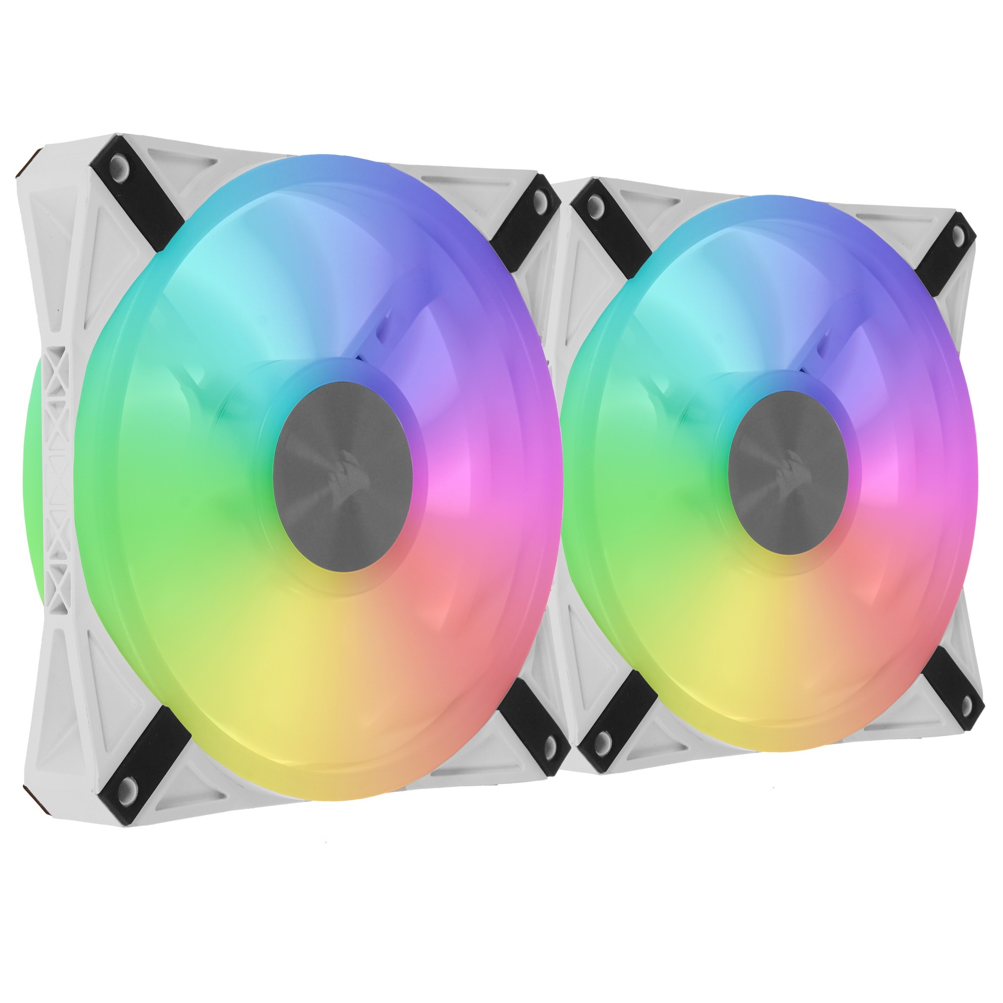 Комплект вентиляторов Corsair iCUE QL140 RGB [CO-9050106-WW] 140mm PWM White Fan — Dual Fan Kit with
