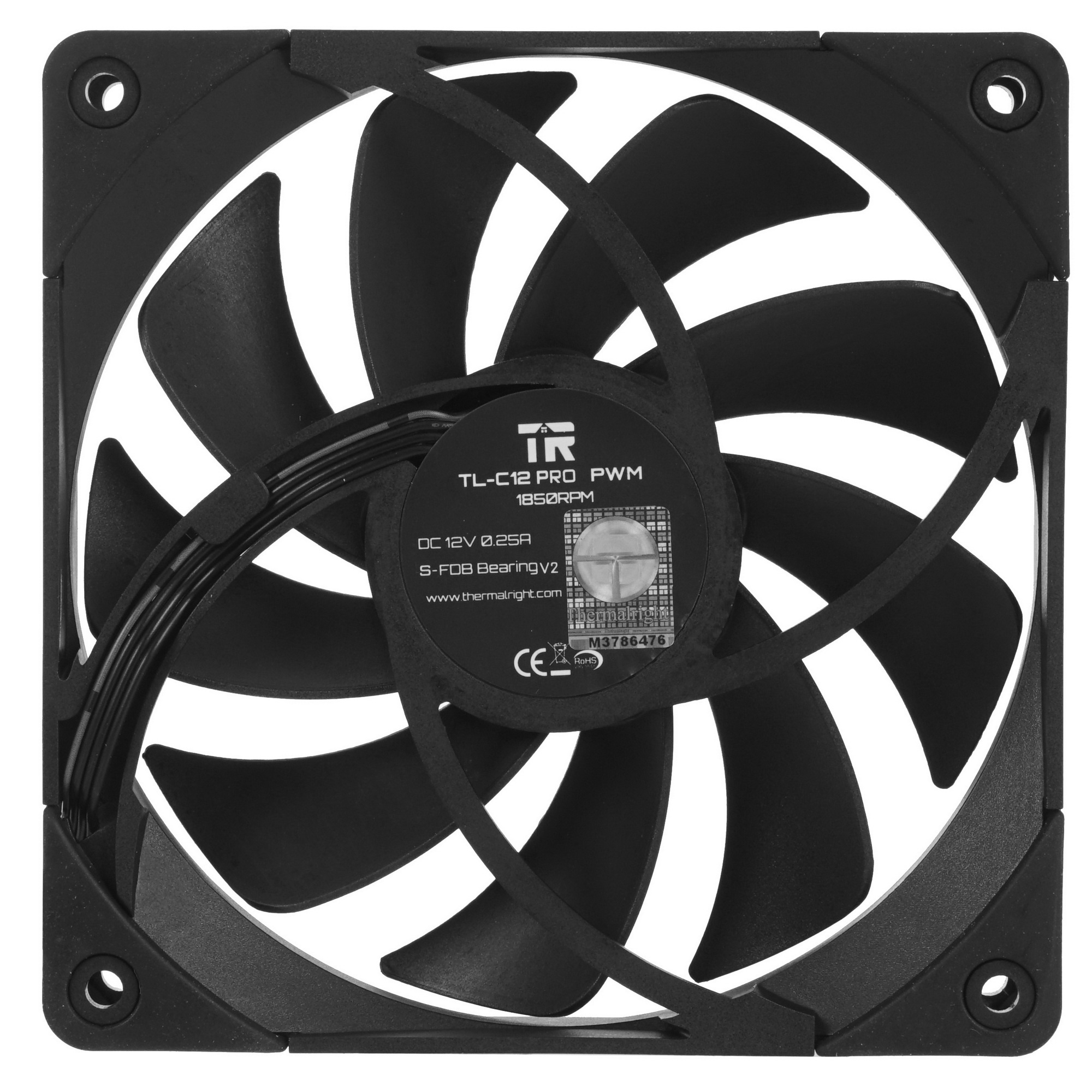 Вентилятор для корпуса Thermalright TL-C12 PRO черный, 120 мм, 1850 об/мин, 29.6 дБ, 4 pin