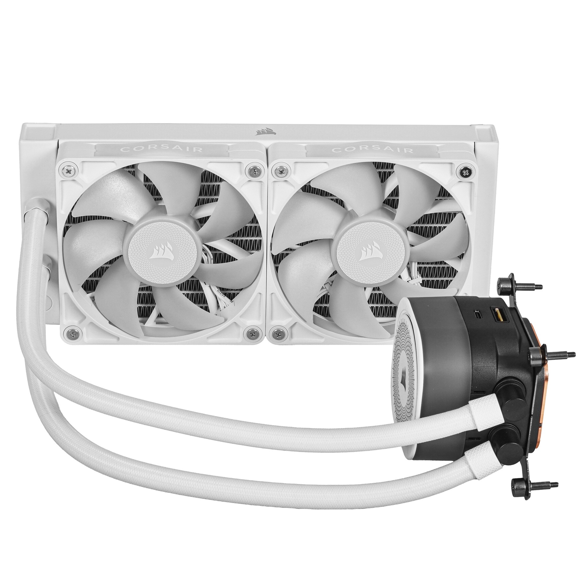 Система жидкостного охлаждения Corsair iCUE LINK TITAN 240 RX RGB (240mm, White, RGB/ Fans: 2x120mm,