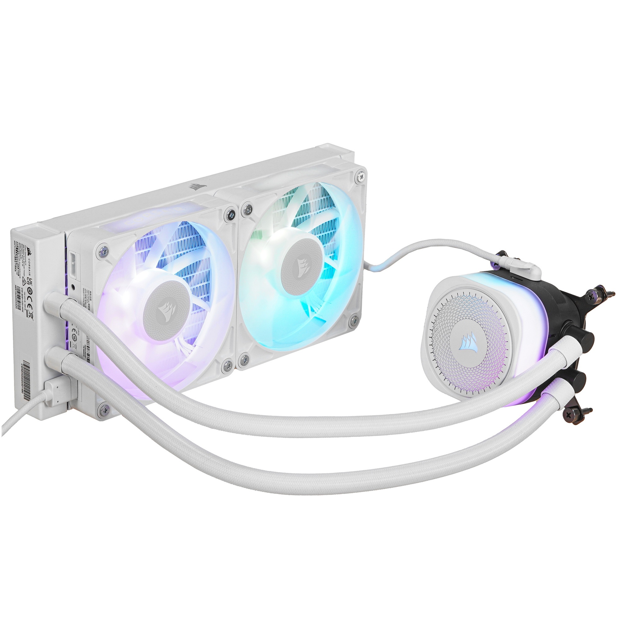 Система жидкостного охлаждения Corsair iCUE LINK TITAN 240 RX RGB (240mm, White, RGB/ Fans: 2x120mm,