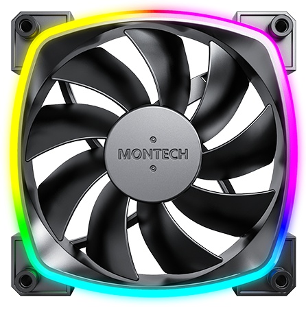 Вентилятор для корпуса Montech AX120 ARGB 120х120x25 черный 4-pin 27дБ (AX120 PWM BLACK) Ret