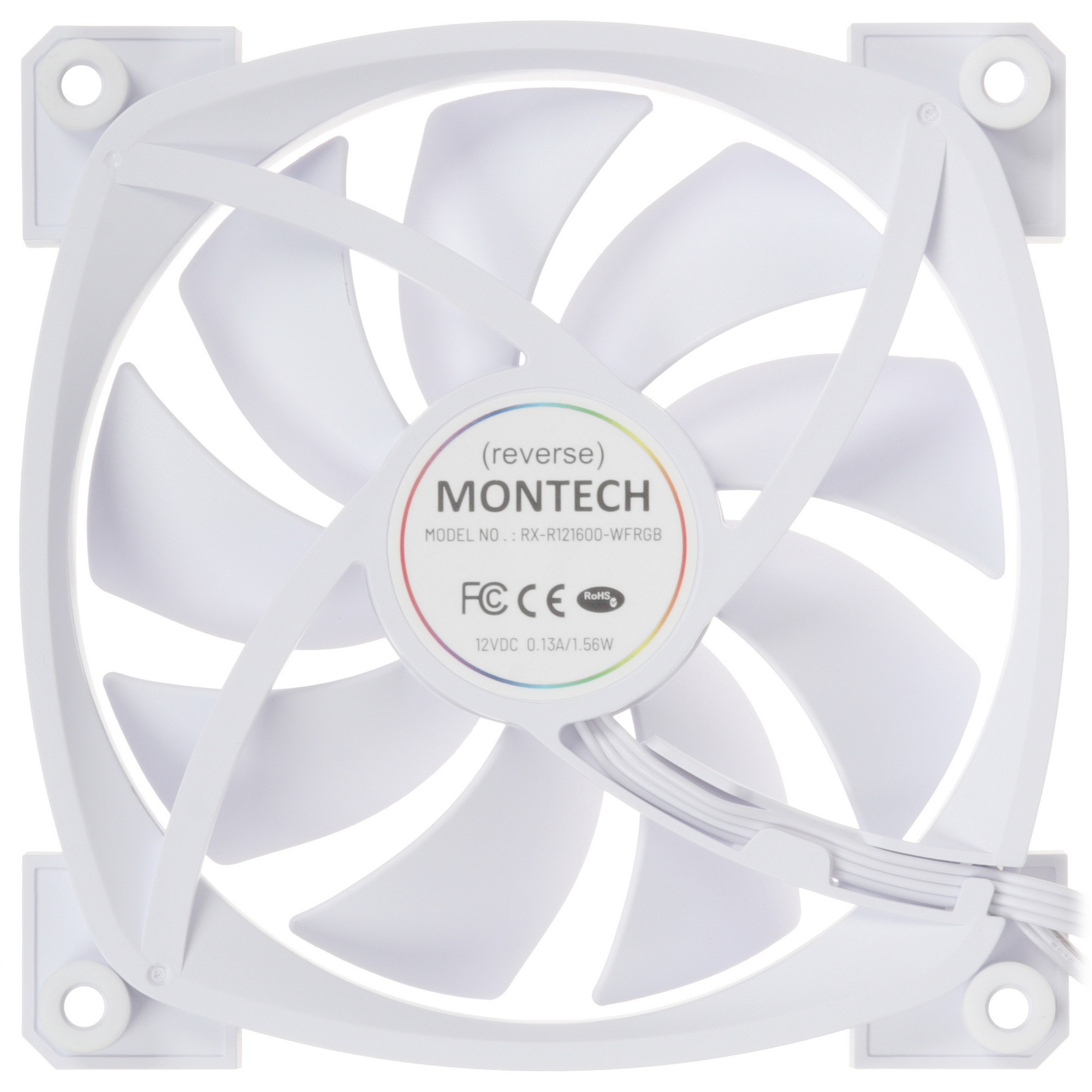 Вентилятор для корпуса MONTECH RX120 PWM белый, 120 мм, 1600 об/мин, 27 дБ, 4 pin