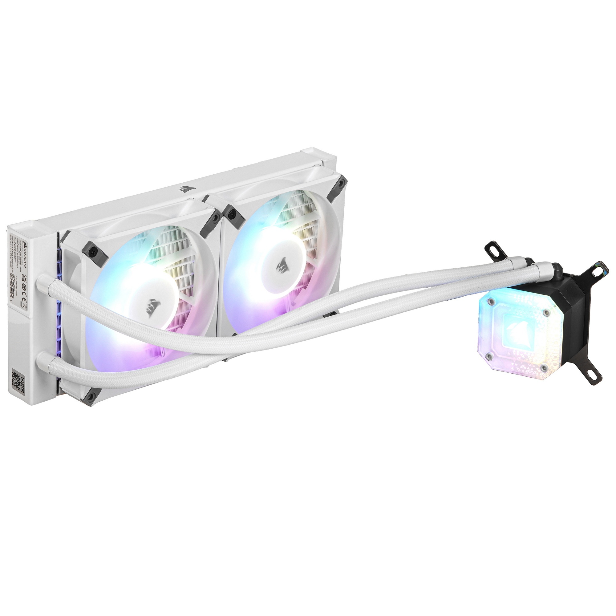 Система жидкостного охлаждения Corsair iCUE H100i ELITE CAPELLIX XT (240mm, White, RGB/ Fans: 2x120m